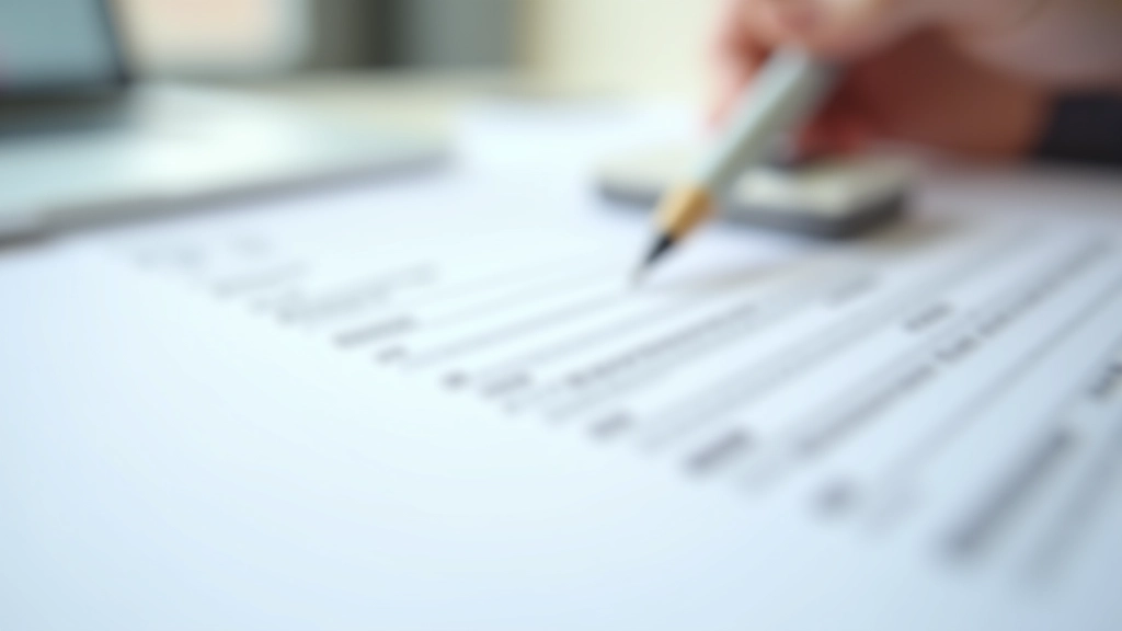 Nahaufnahme von Lohnsteuerbescheinigung mit Stift, verschiedene Felder hervorgehoben, helles Bürolicht
