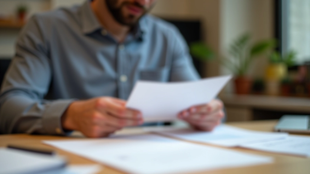 Schreibtisch mit Post vom Finanzamt, Brief öffnen, Anforderung von Unterlagen